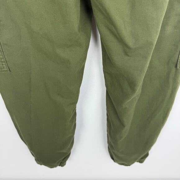Zara Womens Cargo High Rise Jogger Zip Side Pockets Army Green Relaxed Pants 2 - Picture 6 of 8